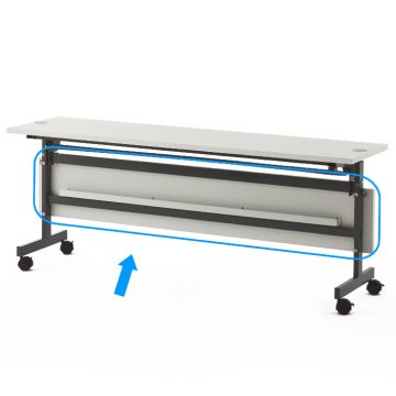 【車上渡し】アール・エフ・ヤマカワ 配線機能付き ターミナルフォールディング テーブル2 幕板W1800用オプション ホワイト (重量：7kg) SHFTL-OP-18WH|会議用・ミーテングテーブル