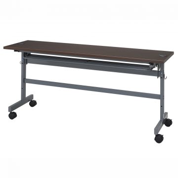 【車上渡し】アール・エフ・ヤマカワ 配線機能付き ターミナルフォールディング テーブル4 W1500×D450 ダーク (重量：21.6kg) SHFTL4-1545DB|会議用・ミーテングテーブル