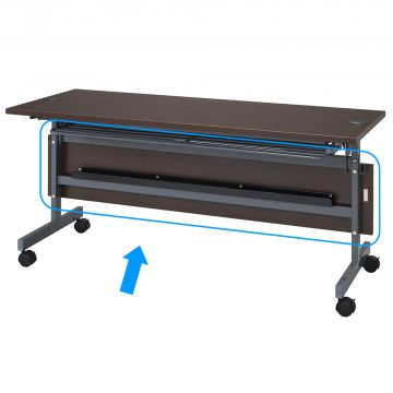 【車上渡し】アール・エフ・ヤマカワ 配線機能付き ターミナルフォールディング テーブル4 幕板W1500用オプション ダーク (重量：6kg) SHFTL4-OP15DB|会議用・ミーテングテーブル