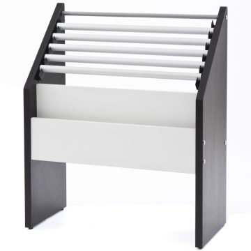 【車上渡し】アール・エフ・ヤマカワ ウッディ 木製新聞掛け ダークII スナップタイプ (重量：12.3kg) SHSK-001DB3|その他オフィス家具