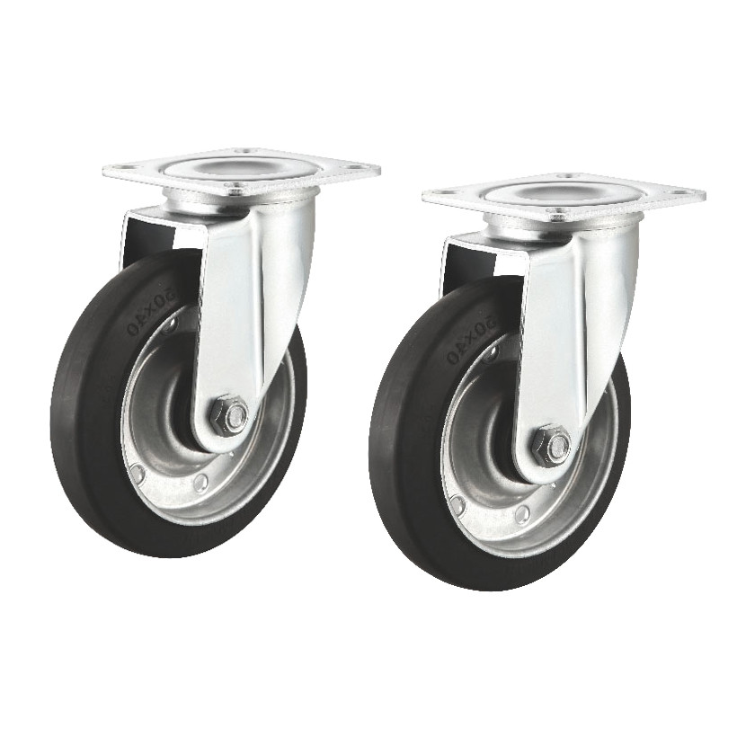 サンワサプライ 汎用キャスター　125mm径　2個セット　(フリー) (CST-125ER-FRE2)|その他店舗用品