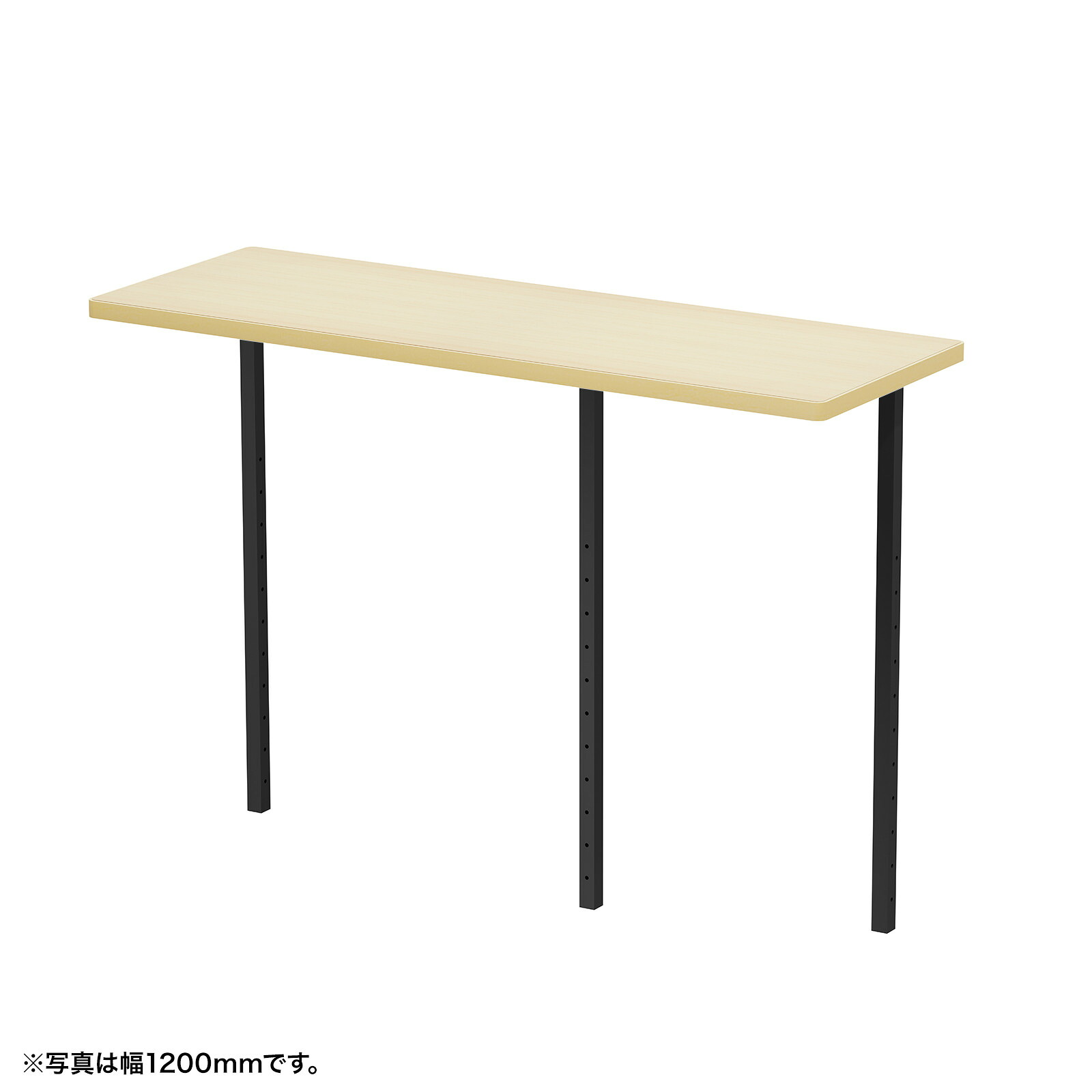 (受注生産品) サンワサプライ サブテーブルW1750mm用(ブラック+薄い木目) (EST-175BKLM) ※お客様組立品|会議用・ミーテングテーブル