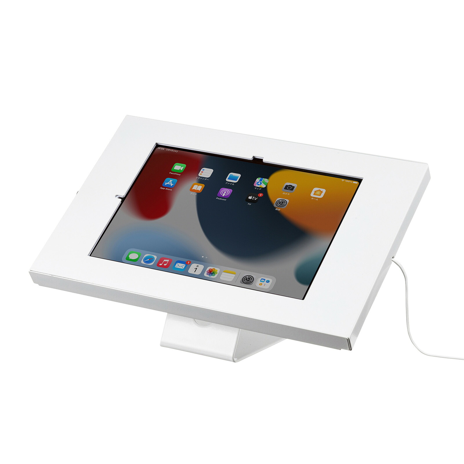 サンワサプライ iPad用スチール製スタンド付きケース(ホワイト) (CR-LASTIP34W) ※完成品|その他店舗用品