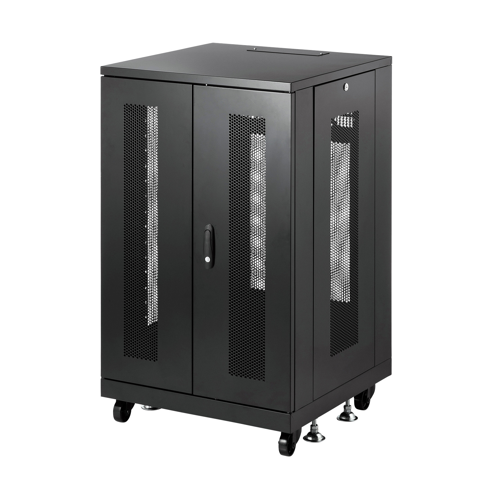 サンワサプライ 19インチラック　メッシュパネル仕様(18U) (CP-SVNA1860MBK) ※お客様組立品|その他店舗用品