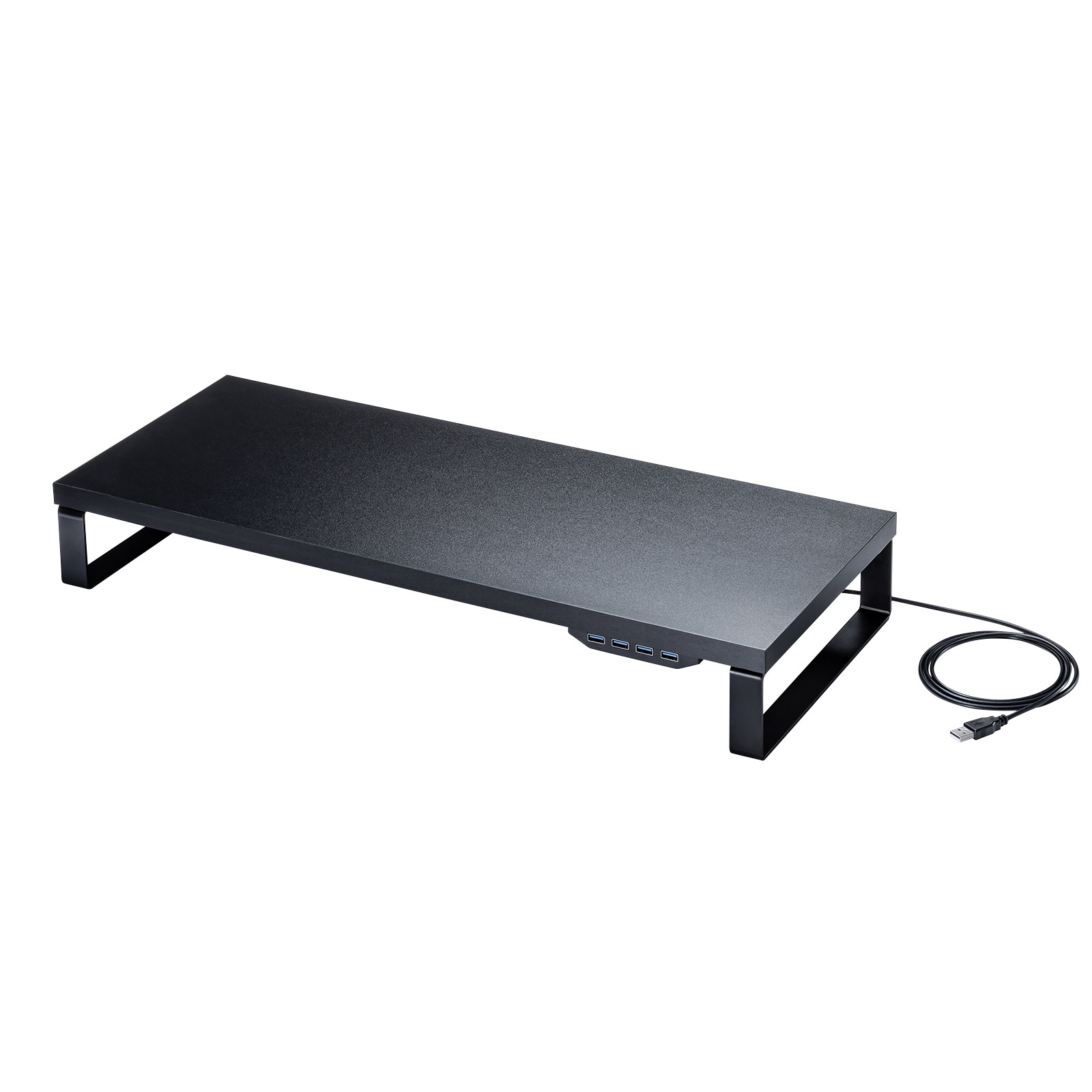 サンワサプライ USBハブ付モニター台（ブラック） (MR-LC215BK) ※お客様組立品|その他店舗用品