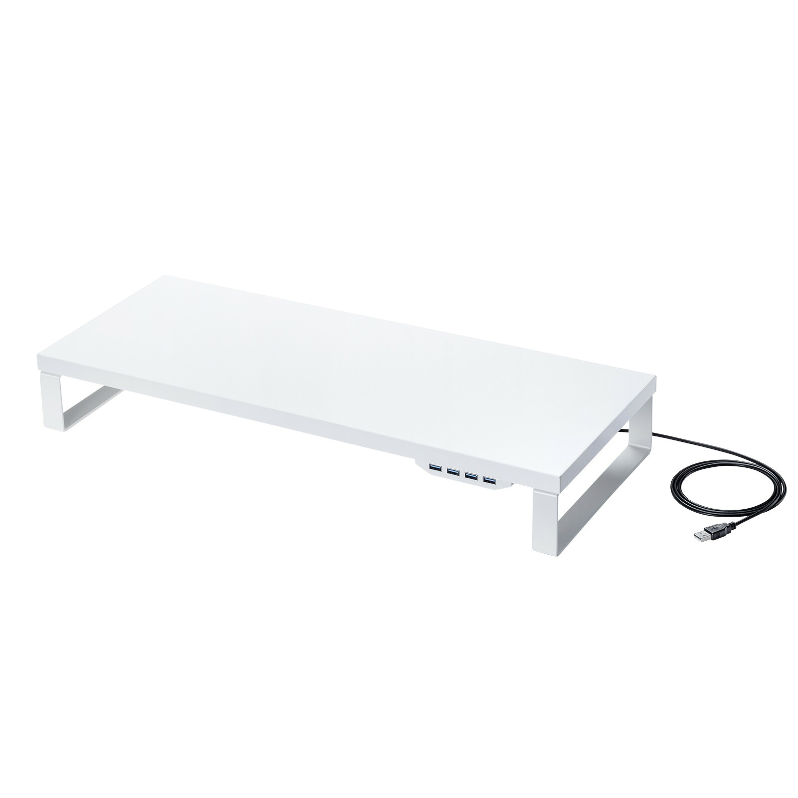 サンワサプライ USBハブ付モニター台（ホワイト） (MR-LC215W) ※お客様組立品|その他店舗用品