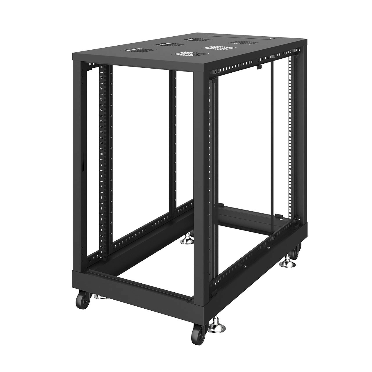 サンワサプライ 19インチサーバーラック　パネルなし(18U) (CP-SVN1810NPBKN) ※お客様組立品