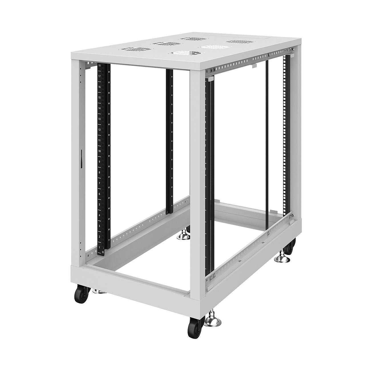サンワサプライ 19インチサーバーラック　パネルなし(18U) (CP-SVN1810NPGYN) ※お客様組立品