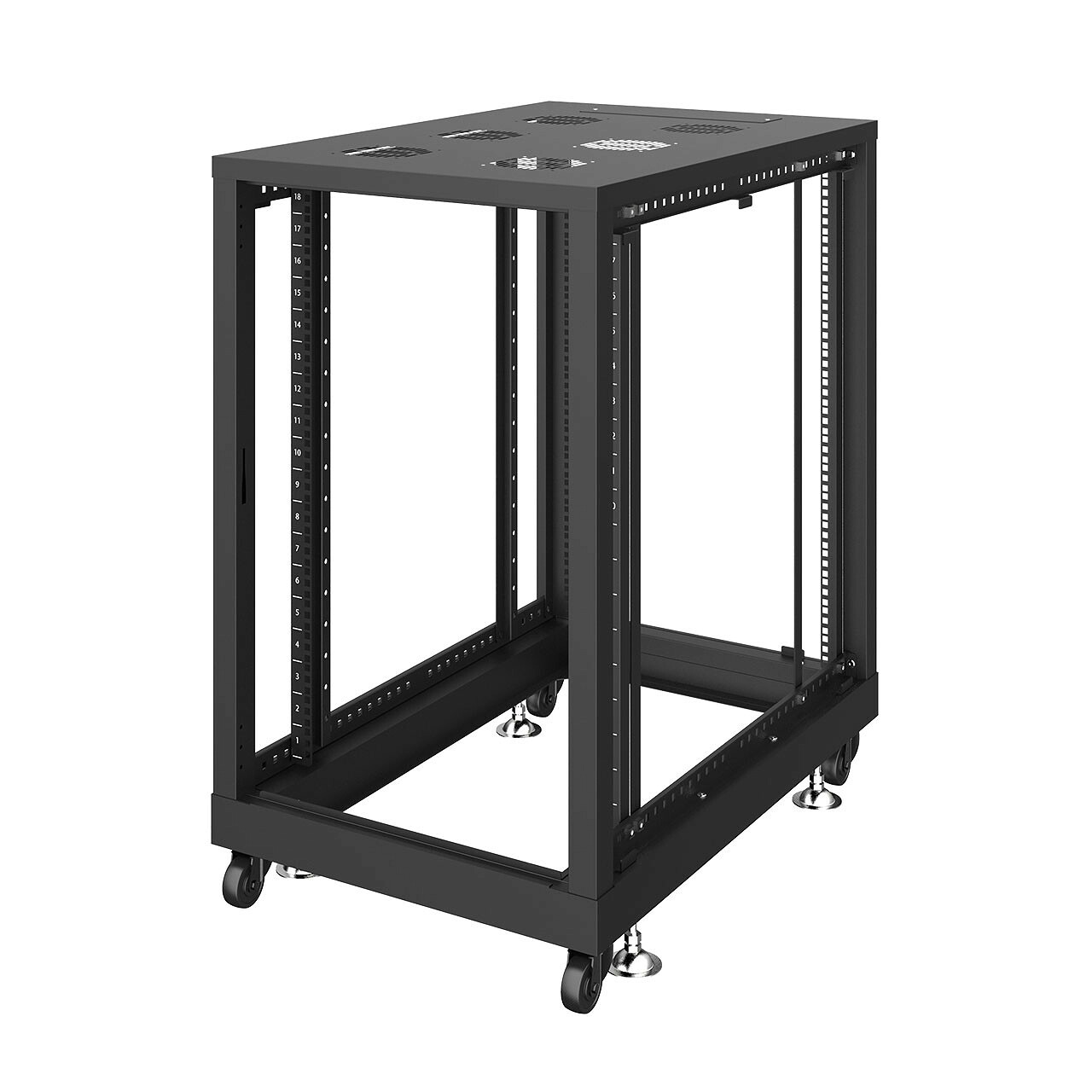 サンワサプライ 19インチサーバーラック　パネルなし(18U) (CP-SVN1890NPBKN) ※お客様組立品