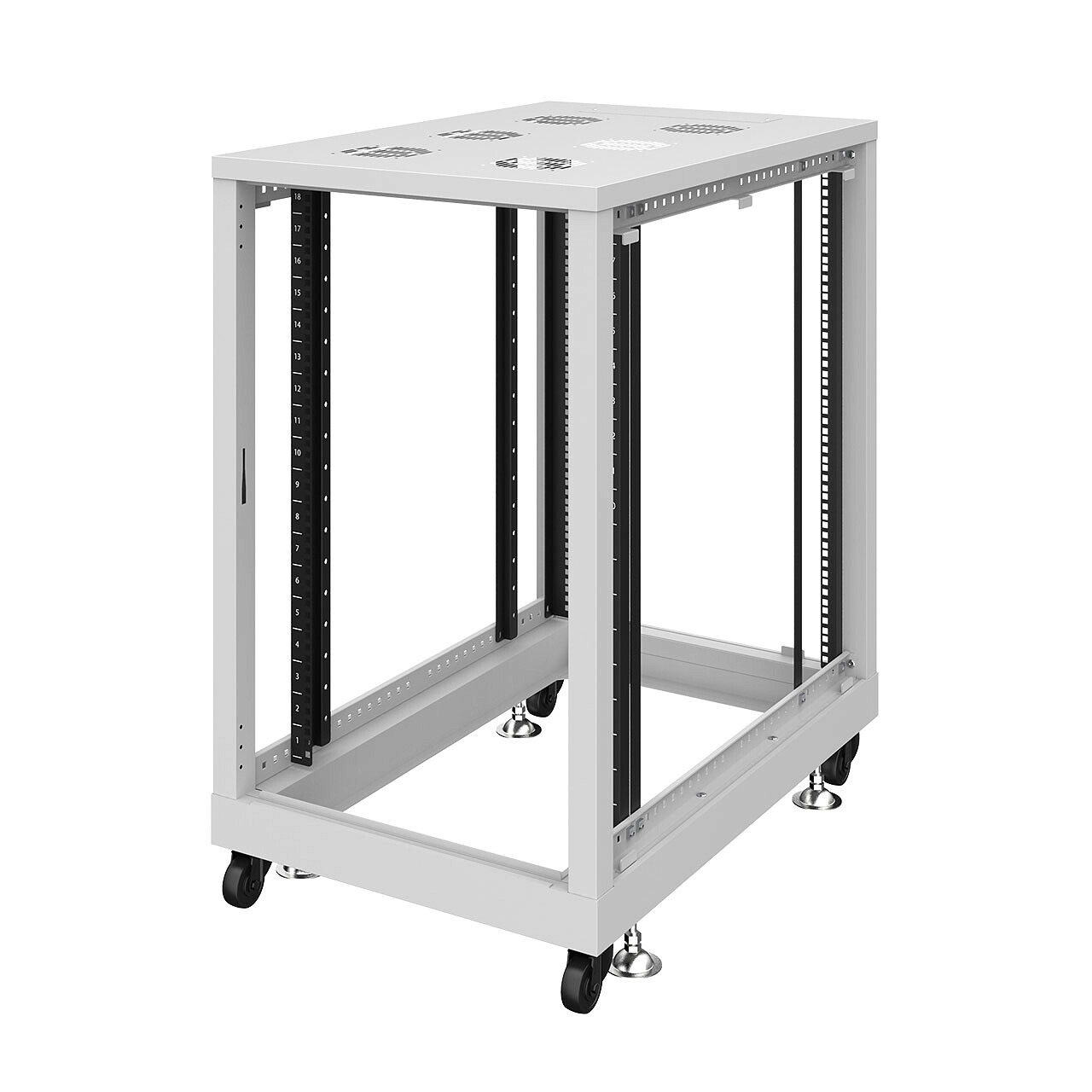 サンワサプライ 19インチサーバーラック　パネルなし(18U) (CP-SVN1890NPGYN) ※お客様組立品