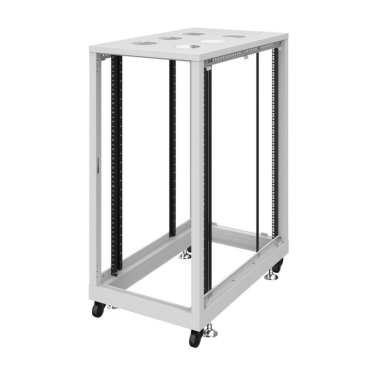 サンワサプライ 19インチサーバーラック　パネルなし(24U) (CP-SVN2410NPGYN) ※お客様組立品|その他店舗用品