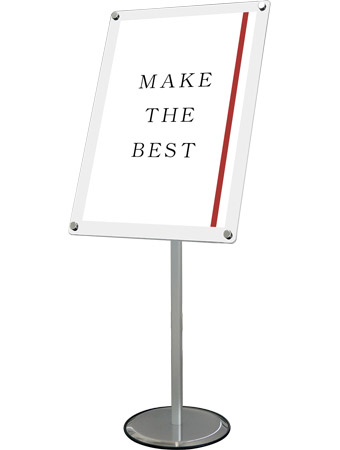 常磐精工 ポールスタンド スマートフリーアクリルスタンドA2ホワイト SMFACS-A2W|【店舗用品】