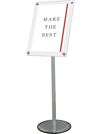 常磐精工 ポールスタンド スマートフリーアクリルスタンドA3ホワイト SMFACS-A3W|【店舗用品】