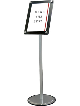 常磐精工 ポールスタンド スマートフリーアクリルスタンドA4ブラック SMFACS-A4B|【店舗用品】