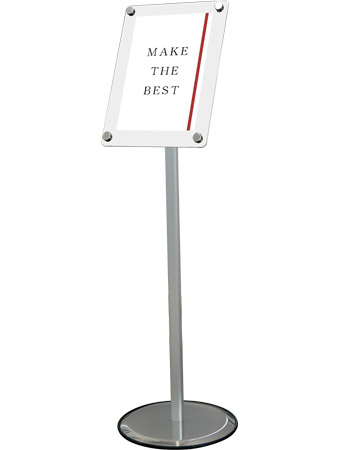 常磐精工 ポールスタンド スマートフリーアクリルスタンドA4ホワイト SMFACS-A4W|【店舗用品】