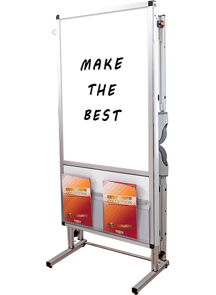 常磐精工 フリースタンド SPMショートストレッチャーホワイトボード(下部カタログケース) SPM-STANKA-WBKC|【店舗用品】