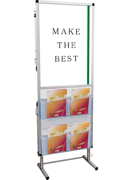 常磐精工 フリースタンド サポートメッセージストレッチャー アクリルカバー(下部カタログケース2段) SPM-TANKA-ACKC|【店舗用品】