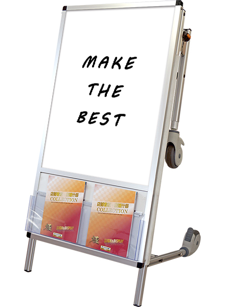 常磐精工 フリースタンド SPSショートストレッチャーホワイトボード(下部カタログケース) SPS-STANKA-WBKC|【店舗用品】