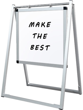 常磐精工 マーカースタンド スイングサインホワイトボード 450×450 SWSWB-450X450|【店舗用品】