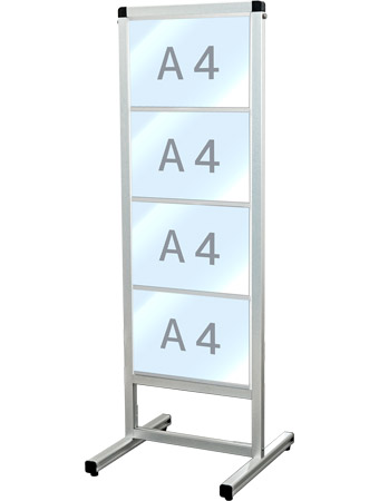 常磐精工 バリウスカードケースメッセージスタンド A4横4片面 VACCMS-A4Y4K|【店舗用品】