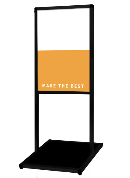 常磐精工 ボードスタンド ブラックバリウスメッセージスタンド アルミ複合板 B2縦 BVAMSAP-B2T|【店舗用品】