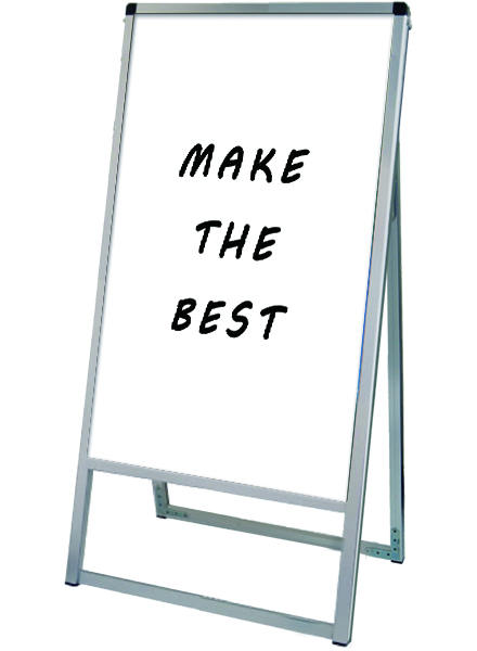 常磐精工 マーカースタンド バリウススタンド看板ホワイトボード 450×900片面 VASKWB-450X900K|【店舗用品】