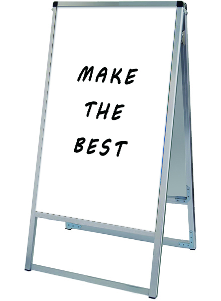 常磐精工 マーカースタンド バリウススタンド看板ホワイトボード 450×900両面 VASKWB-450X900R|【店舗用品】