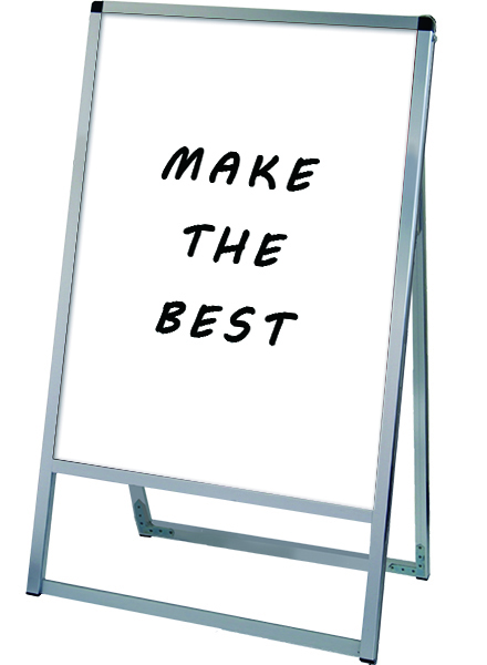 常磐精工 マーカースタンド バリウススタンド看板ホワイトボード 600×900片面 VASKWB-600X900K|【店舗用品】