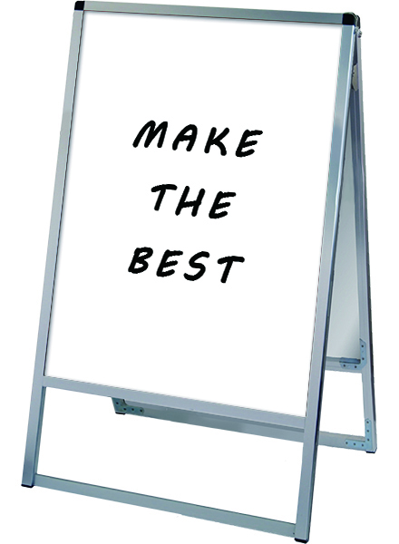 常磐精工 マーカースタンド バリウススタンド看板ホワイトボード 600×900両面 VASKWB-600X900R|【店舗用品】