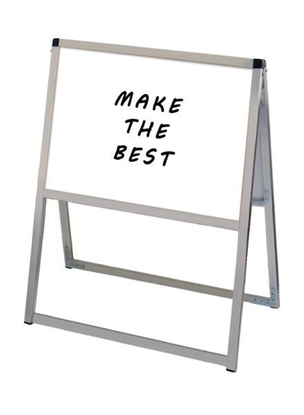 常磐精工 マーカースタンド バリウススタンド看板 ホワイトボード A2横両面 VASKWB-A2YR|【店舗用品】