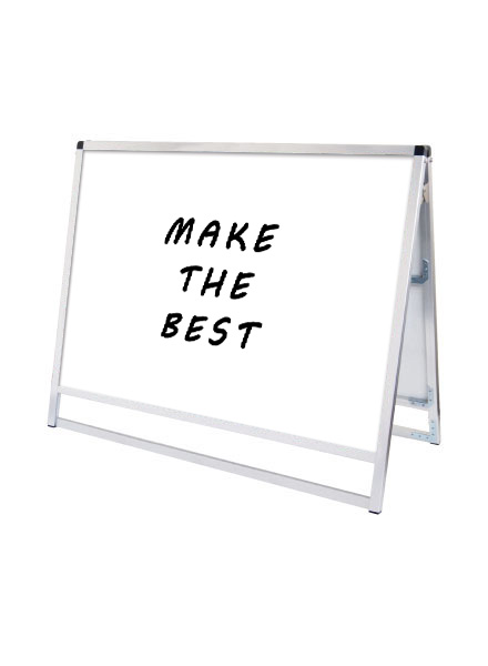 常磐精工 マーカースタンド バリウススタンド看板 ホワイトボード B1横ロウ両面 VASKWB-B1YLR|【店舗用品】