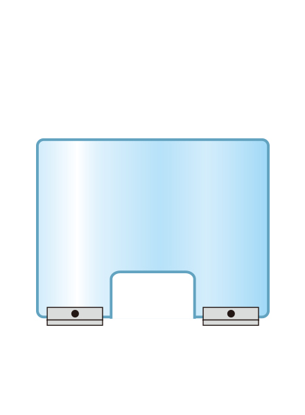 常磐精工 アクリルパーテーション窓付 500×600 APT-M500X600|【店舗用品】