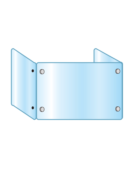 常磐精工 アクリルパーテーション三面 600×900×450 APT3F600X900X450|【店舗用品】