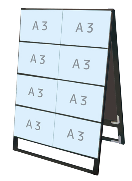 常磐精工 ブラックカードケーススタンド看板 A3横16両面 BCCSK-A3Y16R|【店舗用品】
