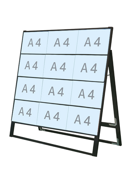 常磐精工 ブラックカードケーススタンド看板 A4横12片面 BCCSK-A4Y12K|【店舗用品】