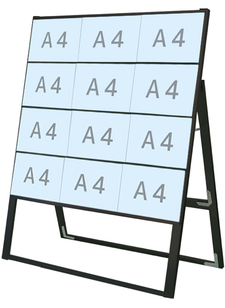 常磐精工 ブラックカードケーススタンド看板 A4横12片面ハイ BCCSK-A4Y12KH|【店舗用品】