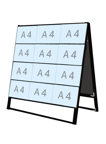 常磐精工 ブラックカードケーススタンド看板 A4横24両面 BCCSK-A4Y24R|【店舗用品】