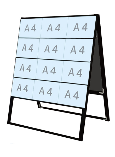 常磐精工 ブラックカードケーススタンド看板 A4横24両面ハイ BCCSK-A4Y24RH|【店舗用品】