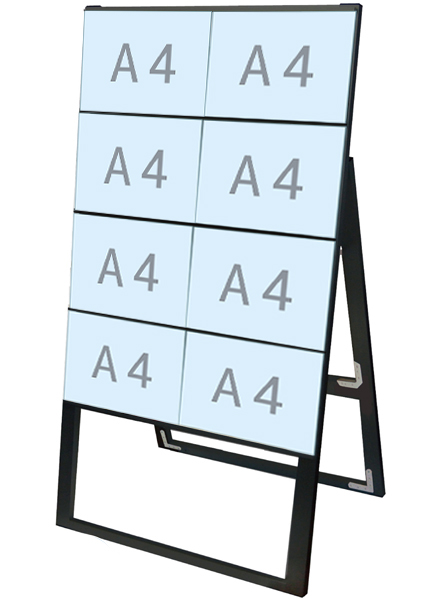 常磐精工 ブラックカードケーススタンド看板 A4横8片面ハイ BCCSK-A4Y8KH|【店舗用品】