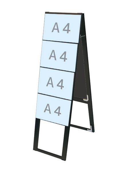 常磐精工 ブラックカードケーススタンド看板 A4横8両面ハイ BCCSK-A4Y8RH|【店舗用品】