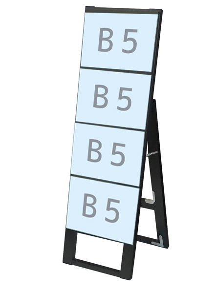 常磐精工 ブラックカードケーススタンド看板 B5横4片面 BCCSK-B5Y4K|【店舗用品】