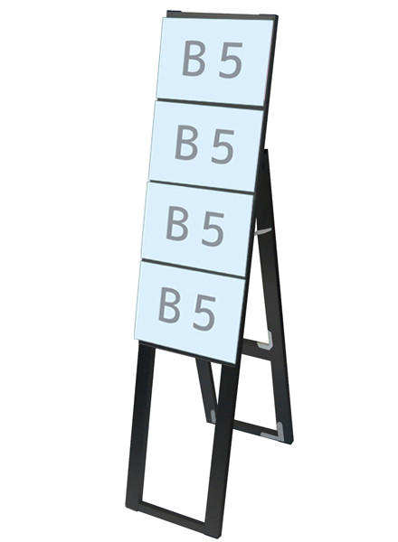 常磐精工 ブラックカードケーススタンド看板 B5横4片面ハイ BCCSK-B5Y4KH|【店舗用品】