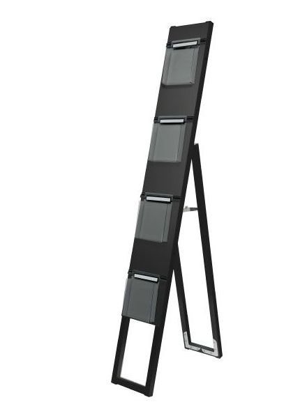 常磐精工 ポスタースタンド ブラックイージーリンクスタンド看板 パンフレットケース4段片面 BELSK-4PC|【店舗用品】