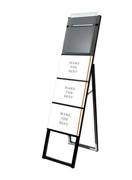 常磐精工 ポスタースタンド ブラックイージーリンクスタンド看板 A4横3片面カタログケース屋外用 BELSK-A4Y3K-KCG|【店舗用品】