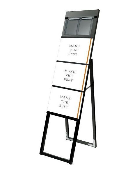 常磐精工 ポスタースタンド ブラックイージーリンクスタンド看板 A4横3片面パンフレットケース屋内用 BELSK-A4Y3K-PC|【店舗用品】