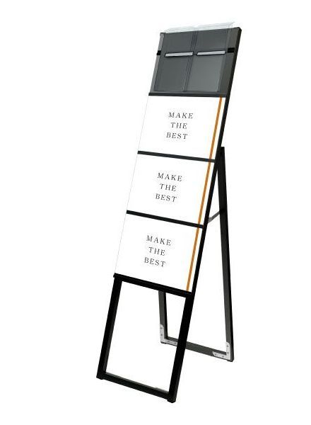 常磐精工 ポスタースタンド ブラックイージーリンクスタンド看板 A4横3片面パンフレットケース屋外用 BELSK-A4Y3K-PCG|【店舗用品】