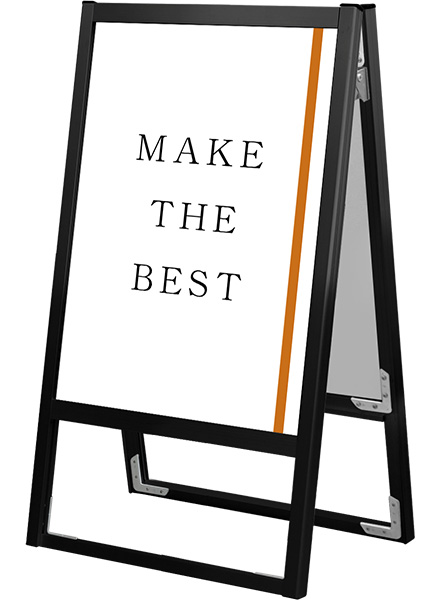 常磐精工 ポスタースタンド ブラックフラットオープンスタンド看板A2両面 BFOSK-A2R|【店舗用品】