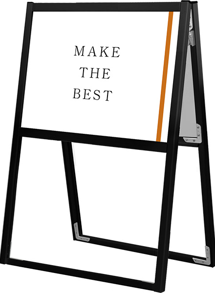 常磐精工 ポスタースタンド ブラックフラットオープンスタンド看板A2横両面 BFOSK-A2YR|【店舗用品】