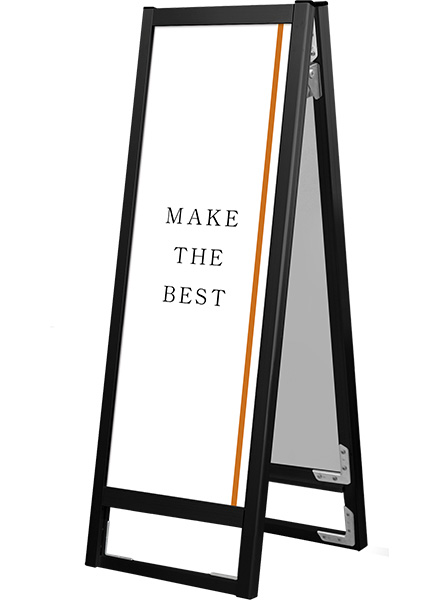 常磐精工 ポスタースタンド ブラックフラットオープンスタンド看板A3縦縦ロウ両面 BFOSK-A3TTLR|【店舗用品】