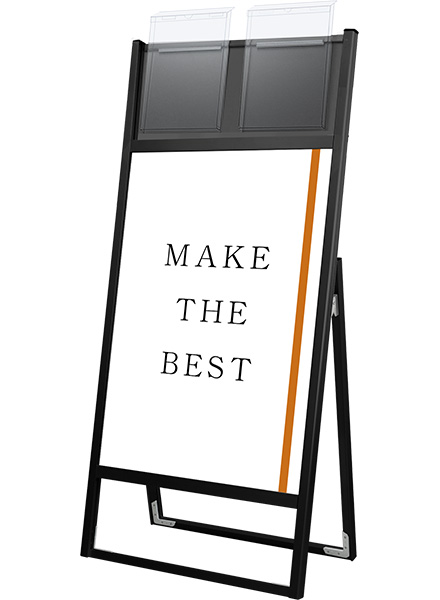 常磐精工 ポスタースタンド ブラックフラットオープンスタンド看板カタログケース付A1片面 BFOSKK-A1K-G|【店舗用品】